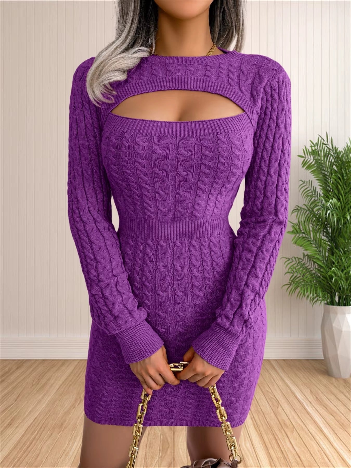 Sexy Backless Sweater Dress Outfit