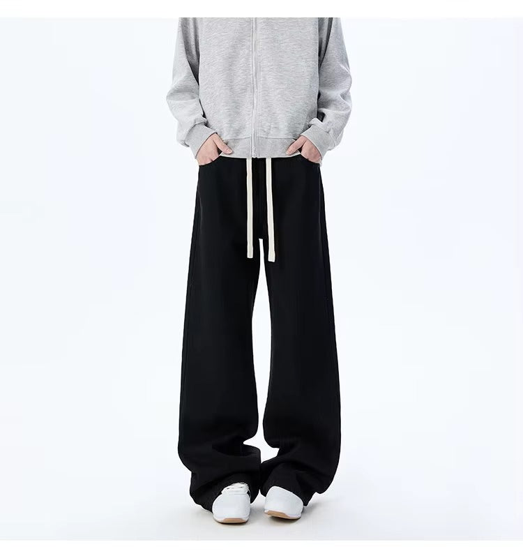 High Waisted Wide-Leg Jeans with Elastic Waist