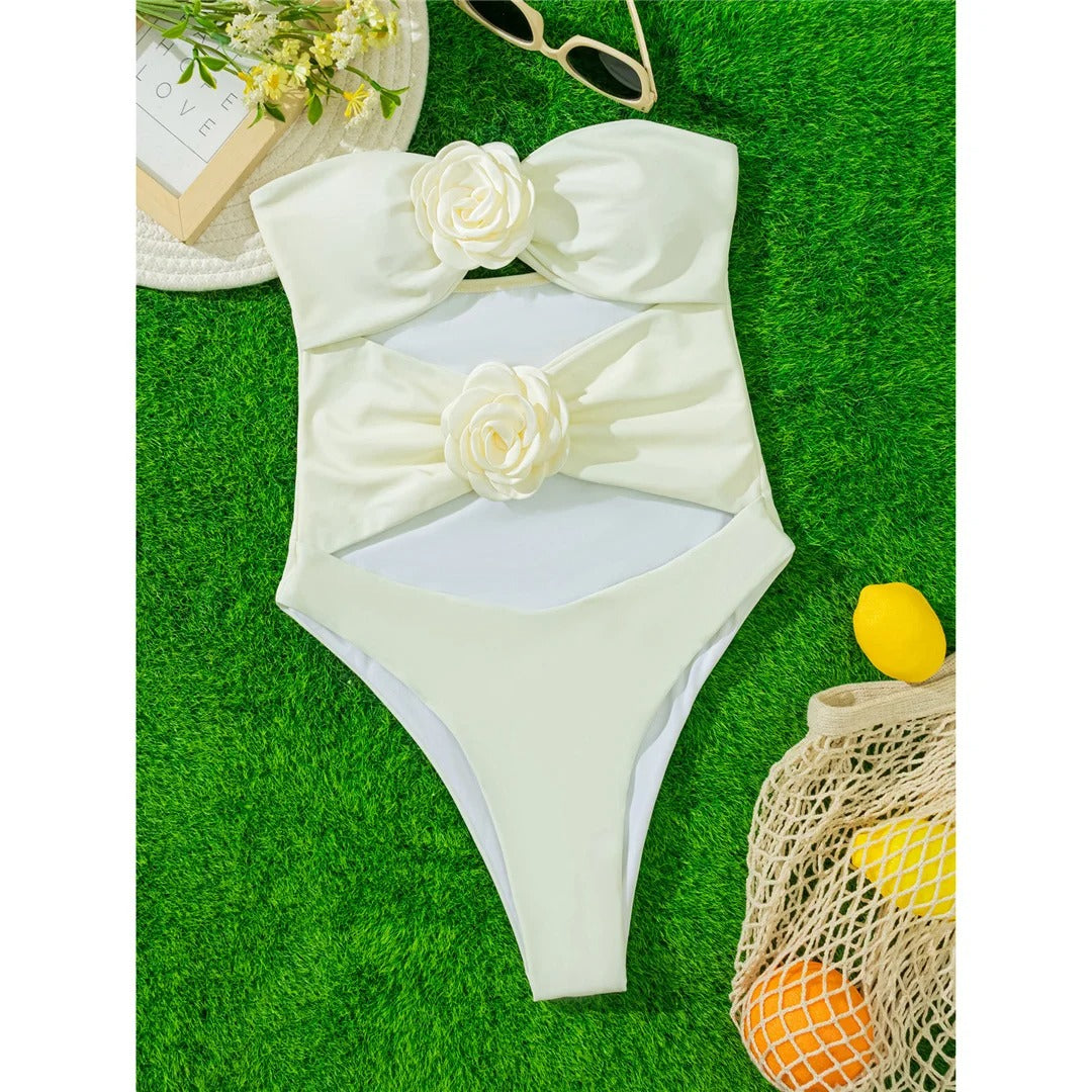 Pat 3D Flowers Tummy Cut Out Monokini