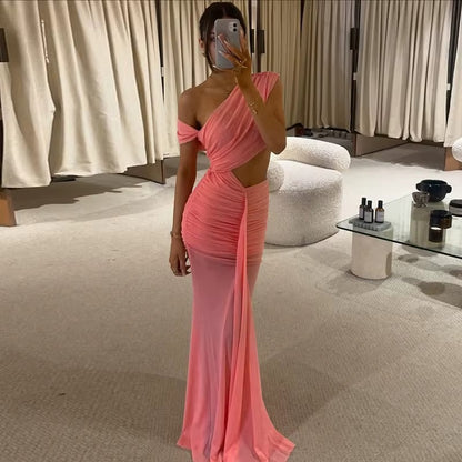 Arianna Pleated Patchwork Maxi Dress