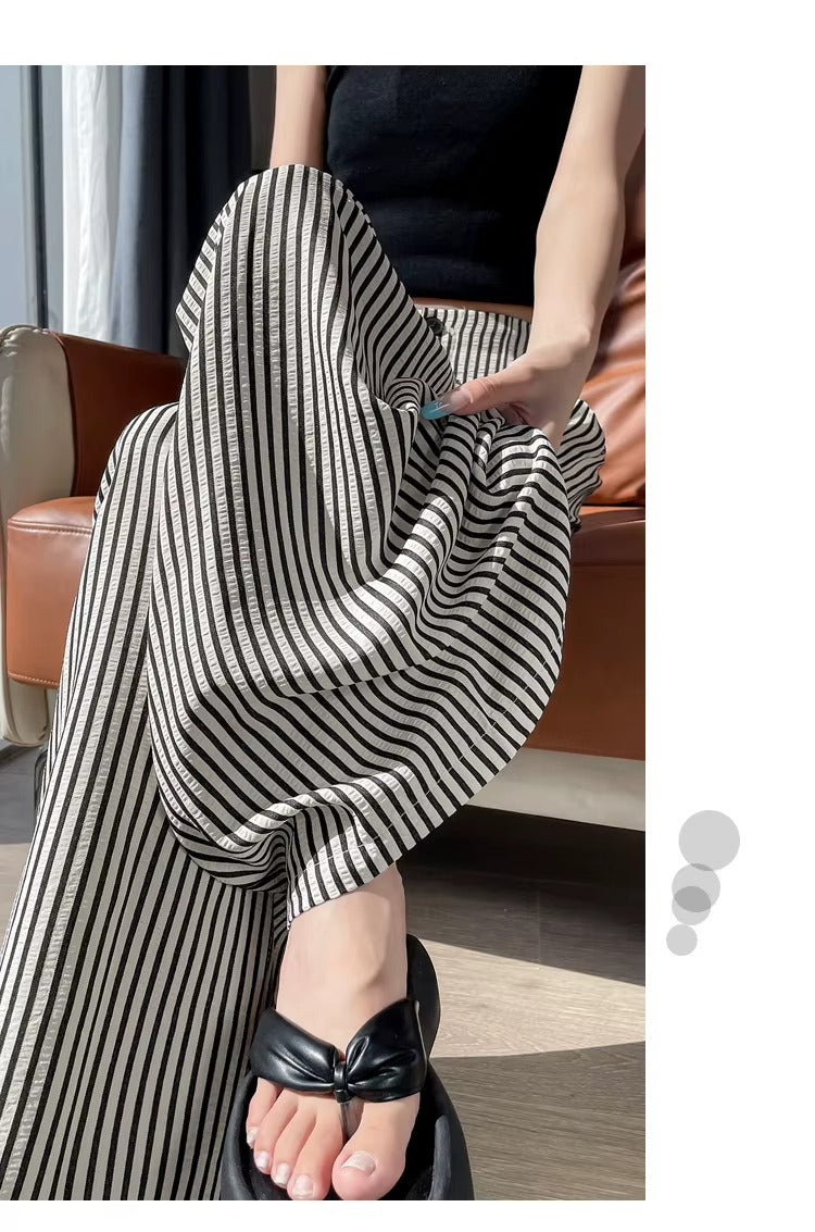 Vintage Striped High Waist Trousers