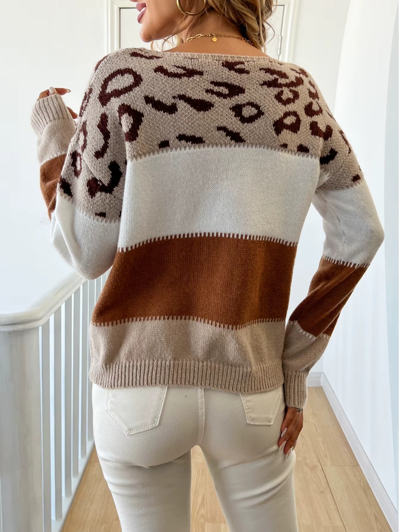 Half Zip Knit Lantern Sleeves Woman Sweater
