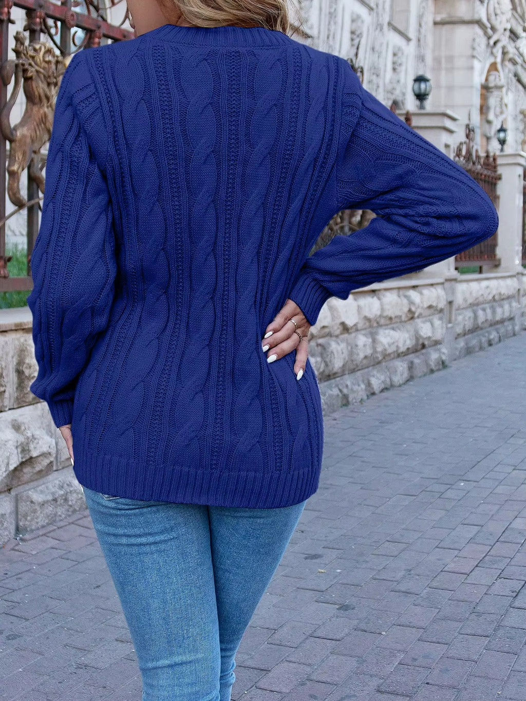 Cozy Solid Color Coarse Knit Pullover Sweater