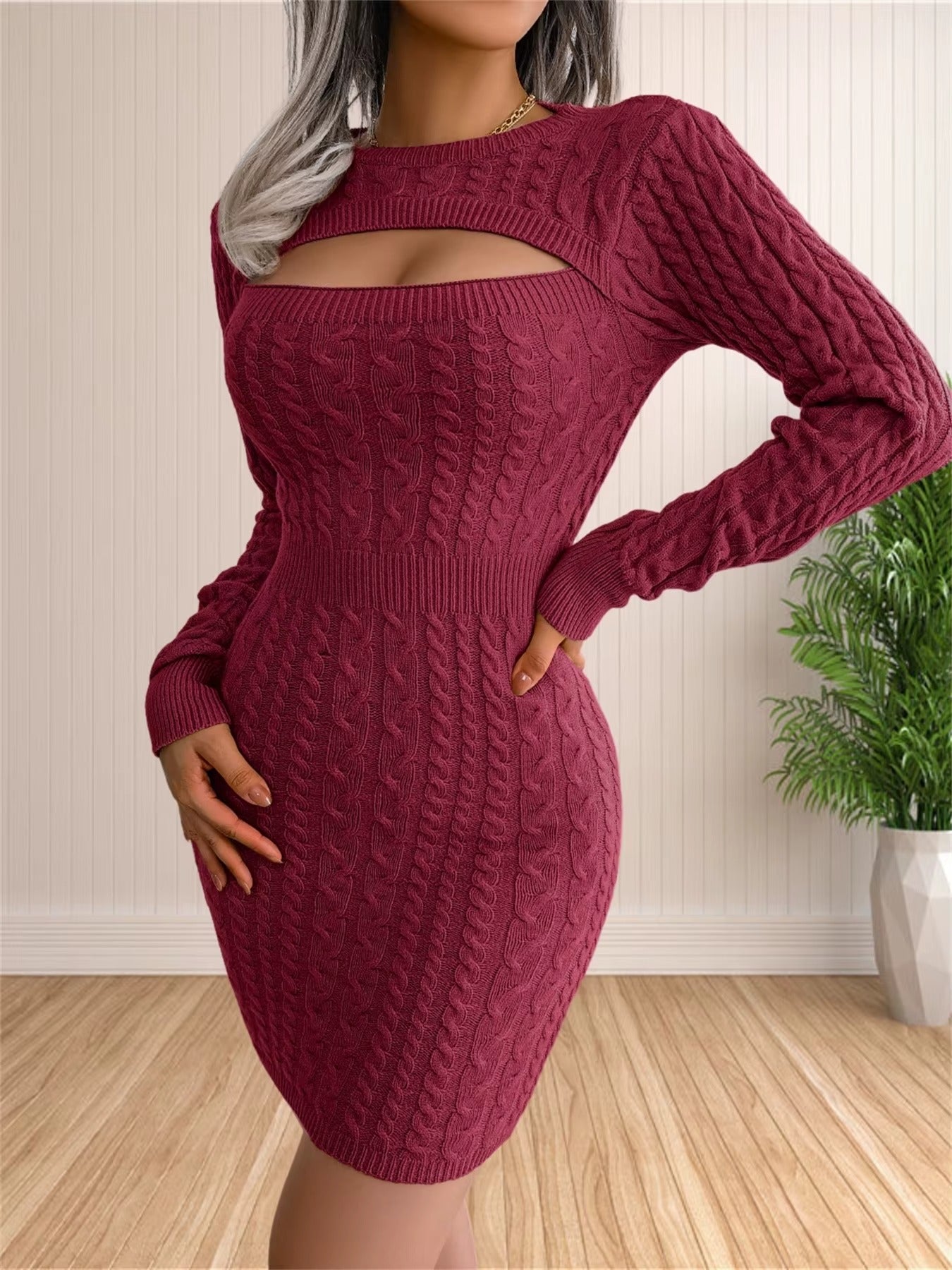 Sexy Backless Sweater Dress Outfit