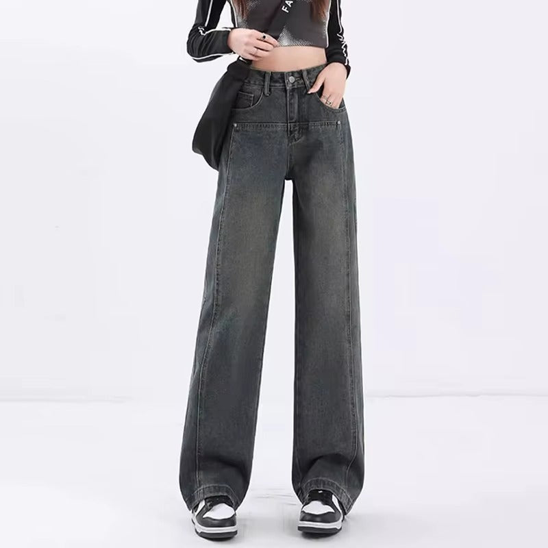 Women’s High Waisted Wide Leg Jeans – Loose Boyfriend Straight Leg Denim Outfit
