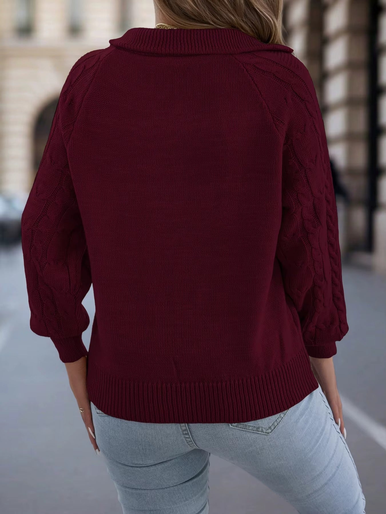 Women’s Casual Lantern Sleeve Knit Outfit