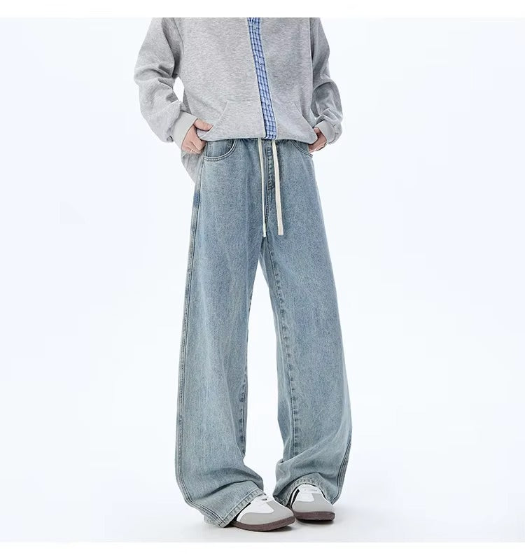 High Waisted Wide-Leg Jeans with Elastic Waist