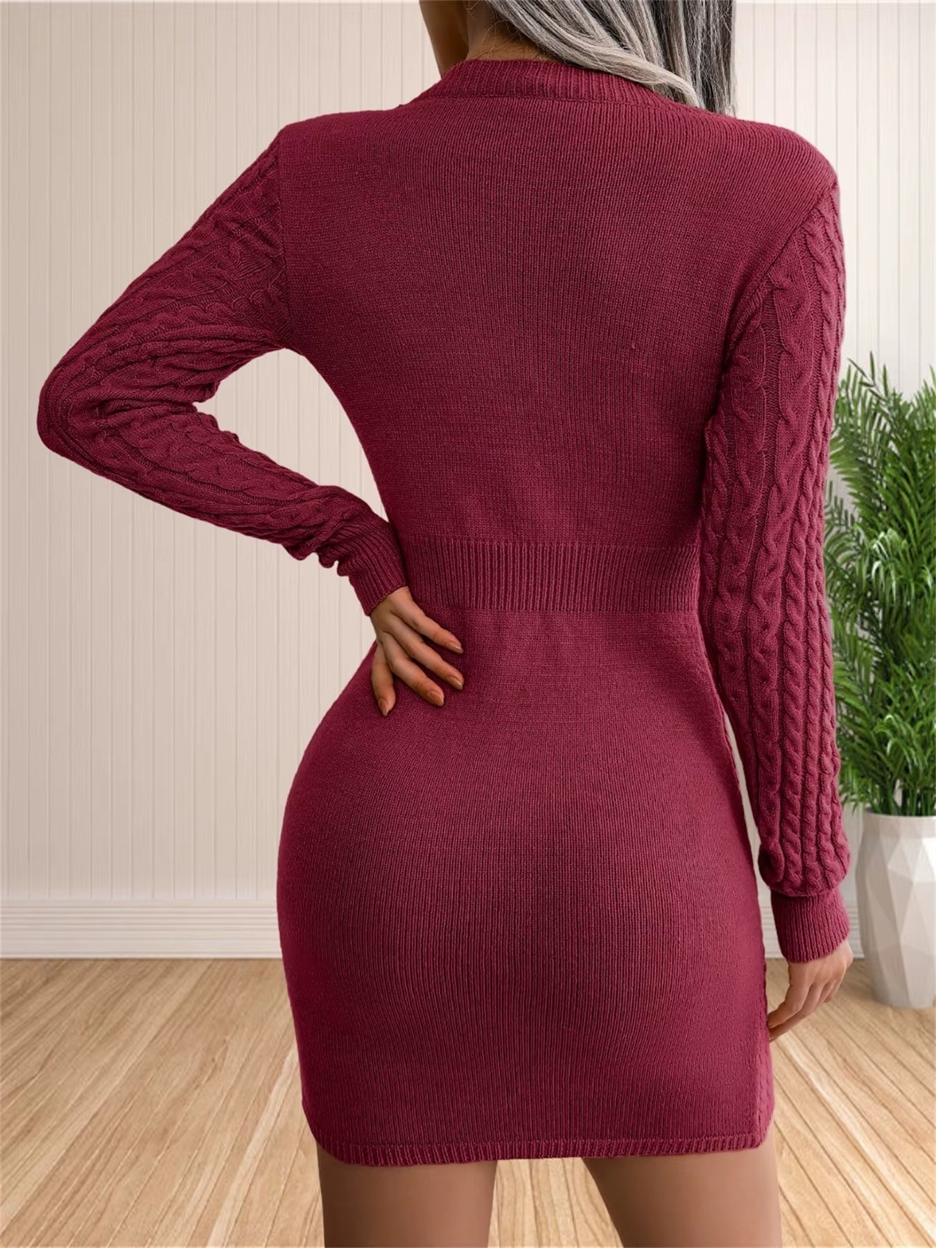 Sexy Backless Sweater Dress Outfit