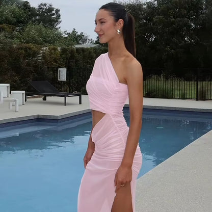 Alana Mesh Hollow Out Backless Sexy Maxi Dress