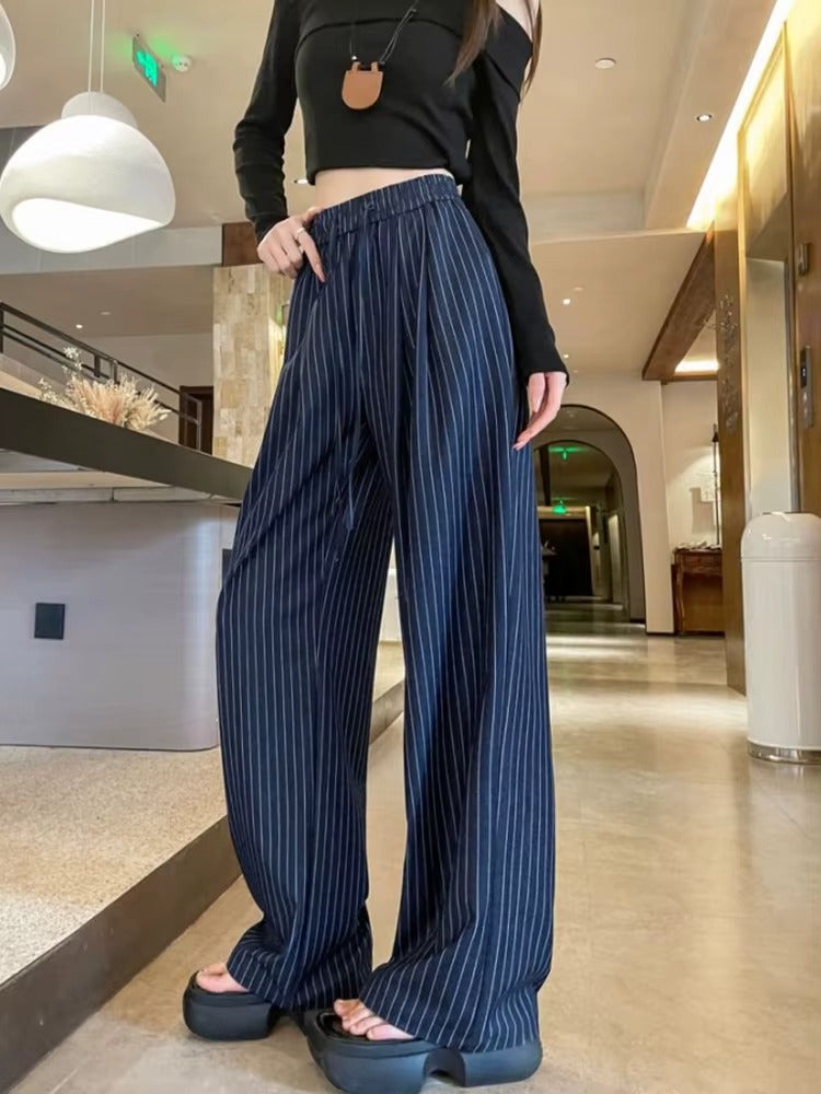 Women's Vintage Striped Wide Leg Pants