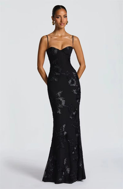Spaghetti Strap Print Sexy Maxi Dress