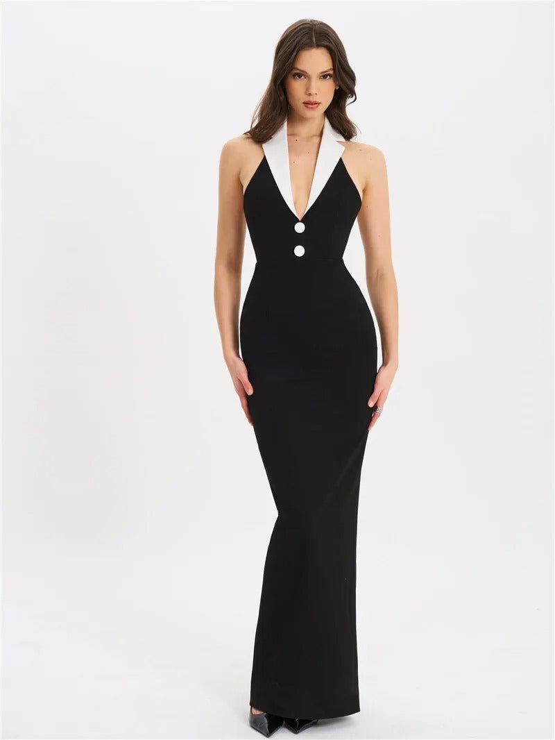 Lillian Halter Backless Sexy Maxi Dress
