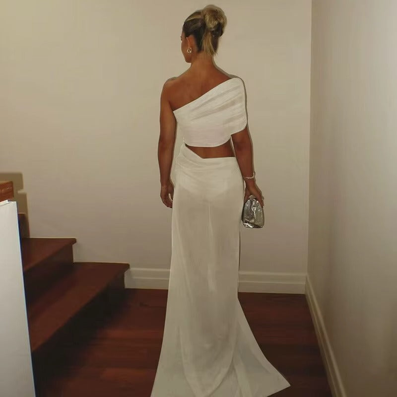 Alana Mesh Hollow Out Backless Sexy Maxi Dress