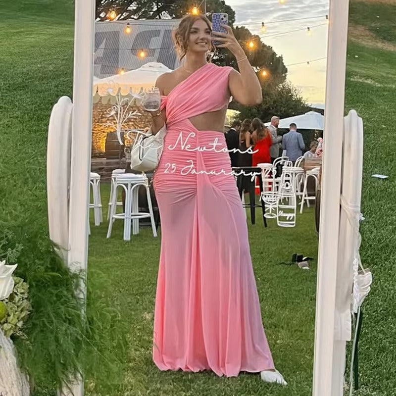 Arianna Pleated Patchwork Maxi Dress