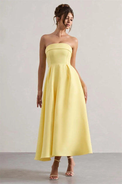 Off-shoulder Strapless Sexy Midi Dress
