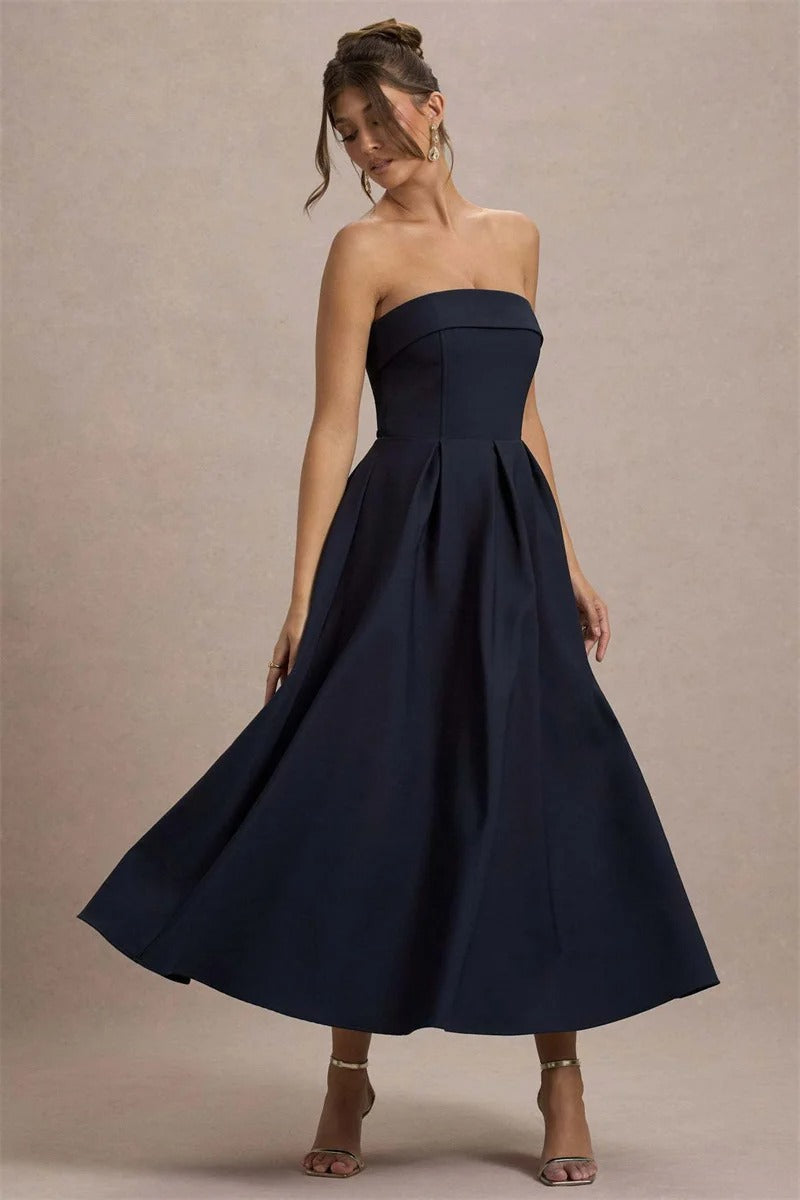 Off-shoulder Strapless Sexy Midi Dress