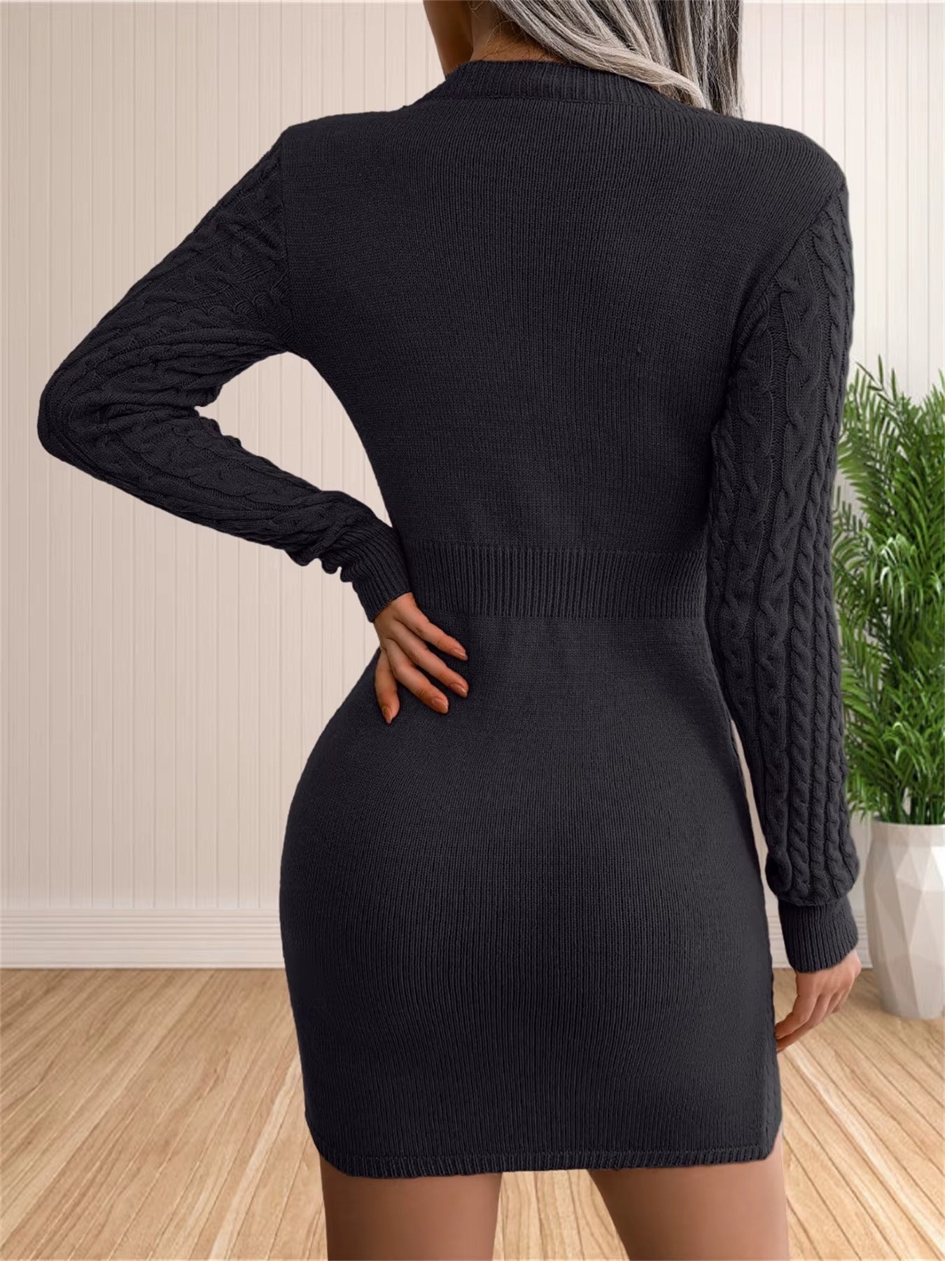 Sexy Backless Sweater Dress Outfit