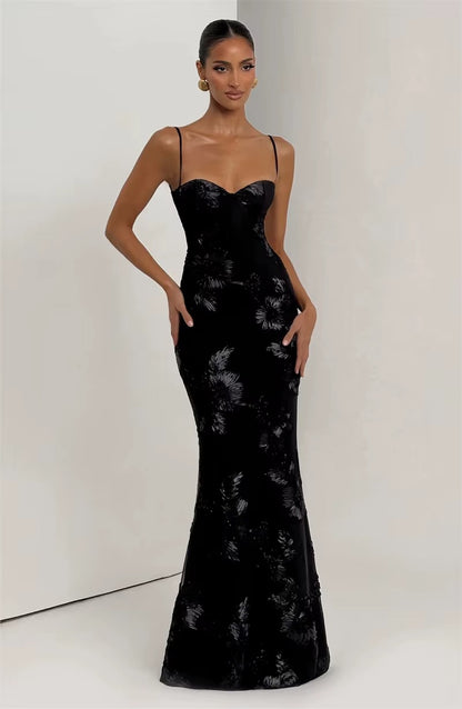 Spaghetti Strap Print Sexy Maxi Dress