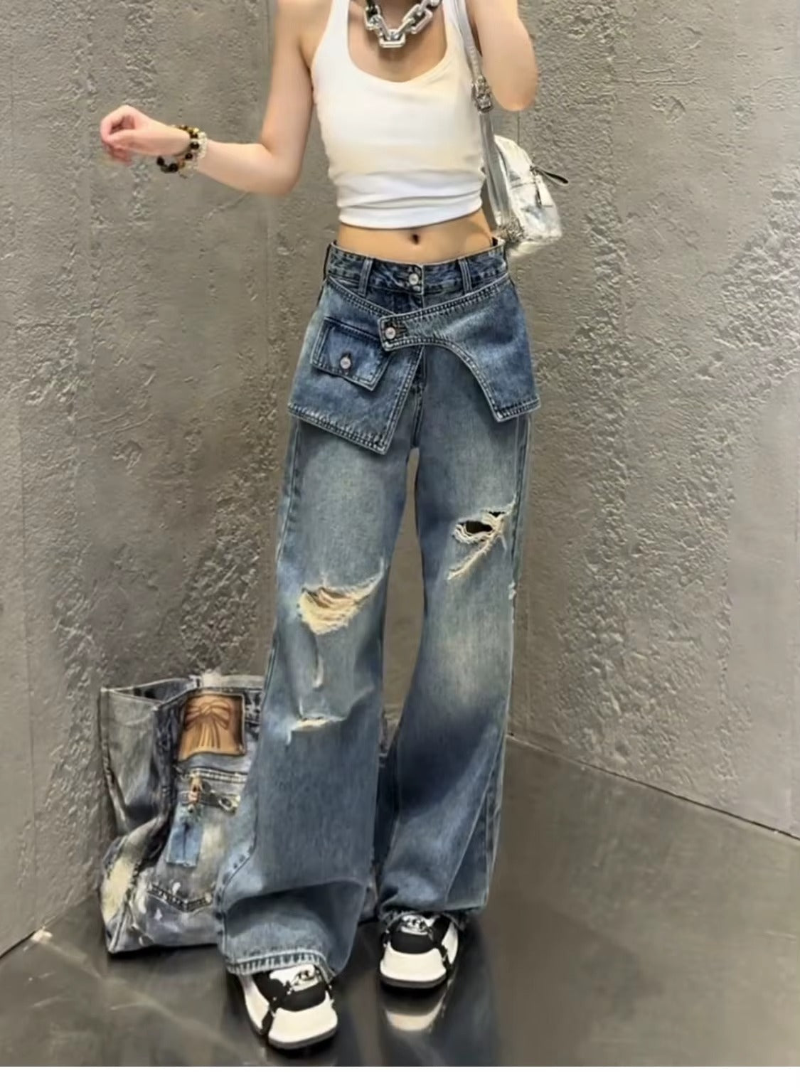 Y2K Wide Leg Jeans for Women