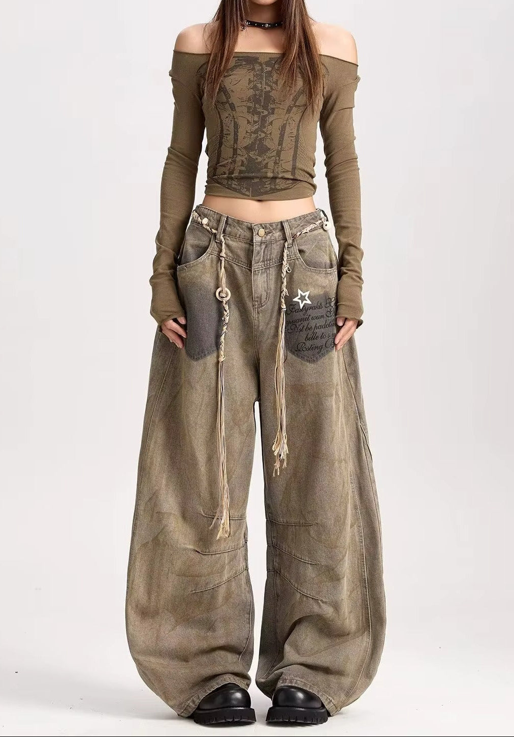 American Retro Y2K Wide Leg Jeans