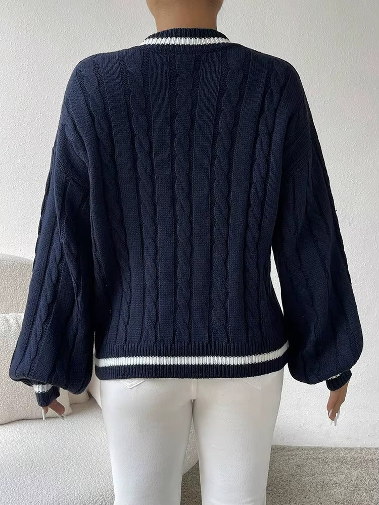 Cozy Fall V-Neck Sweater Outfit for Women