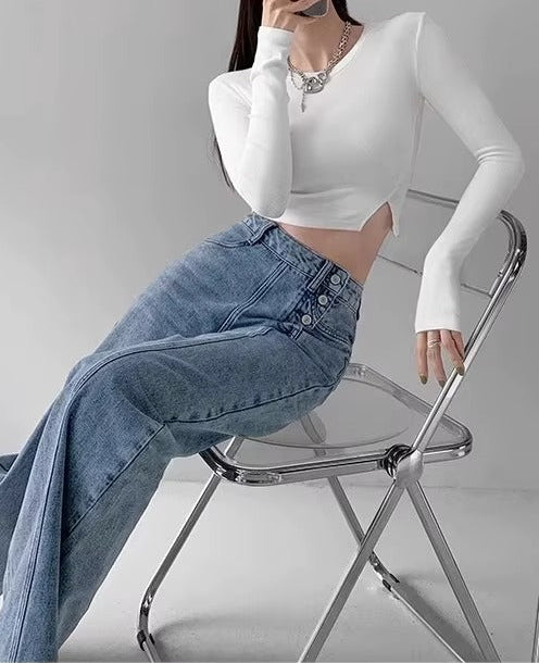 Women’s Loose-Fit Straight Leg Denim Pants