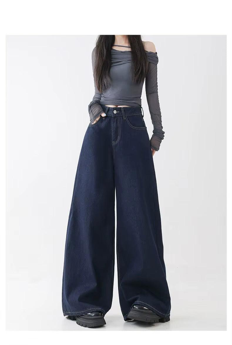 Women's High Waist Straight Leg Denim Jeans