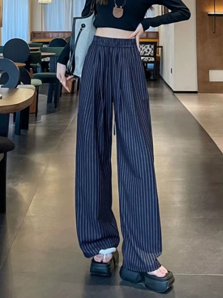 Women's Vintage Striped Wide Leg Pants