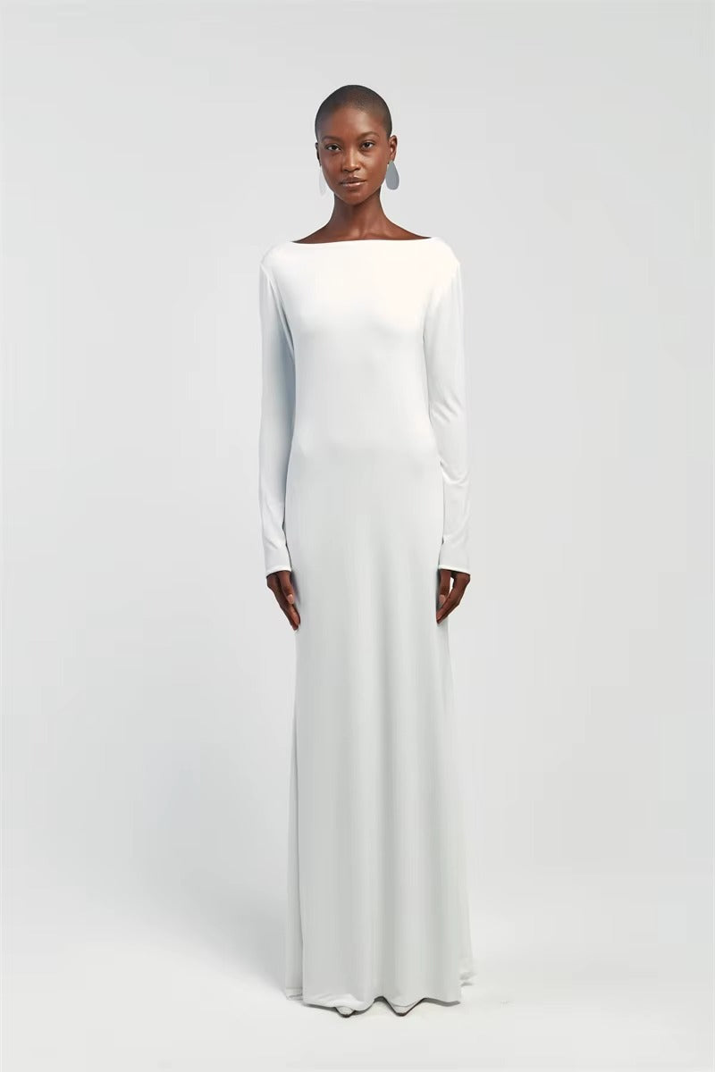 Backless Long Sleeve Sexy Maxi Dress