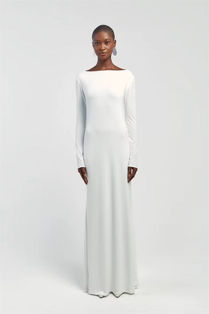 Backless Long Sleeve Sexy Maxi Dress