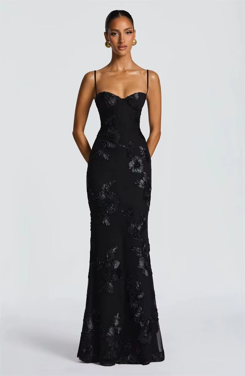 Spaghetti Strap Print Sexy Maxi Dress