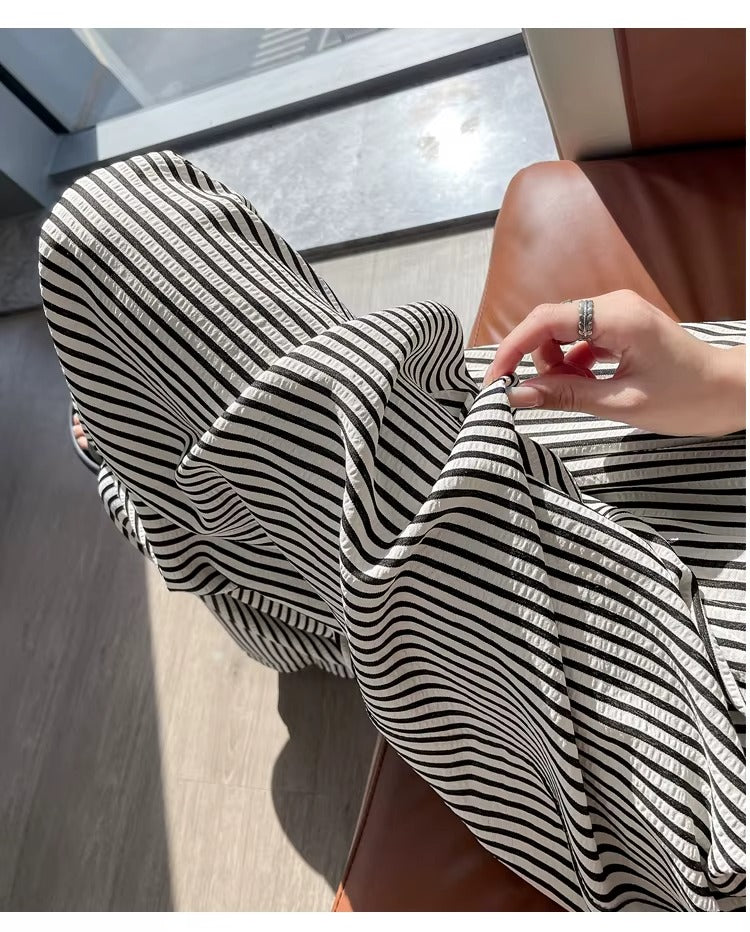 Vintage Striped High Waist Trousers