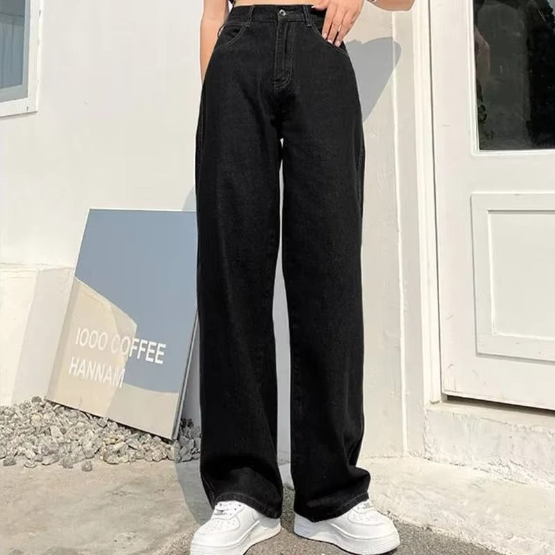 High Waist Vintage Punk Wide Leg Jeans