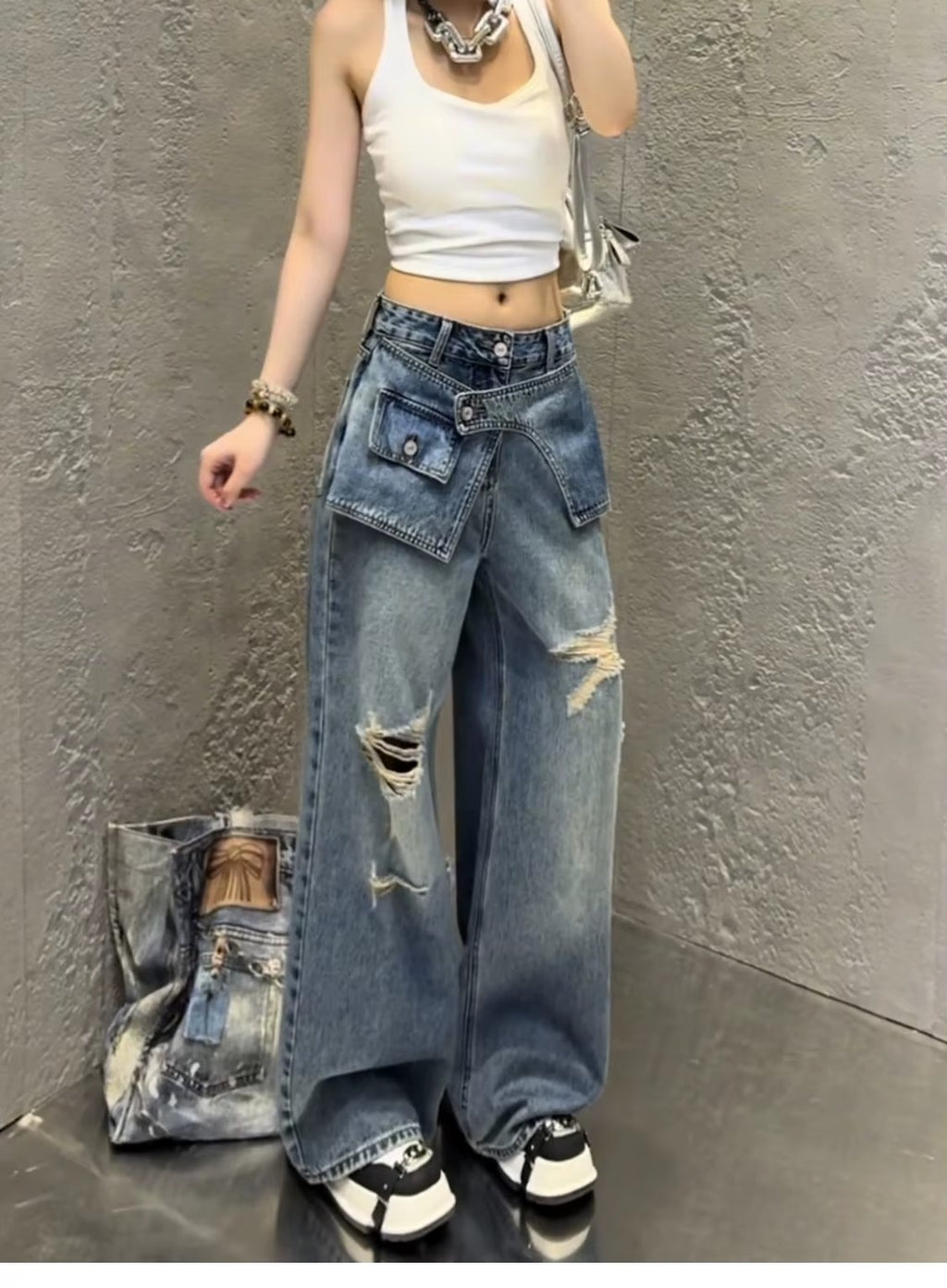 Y2K Wide Leg Jeans for Women