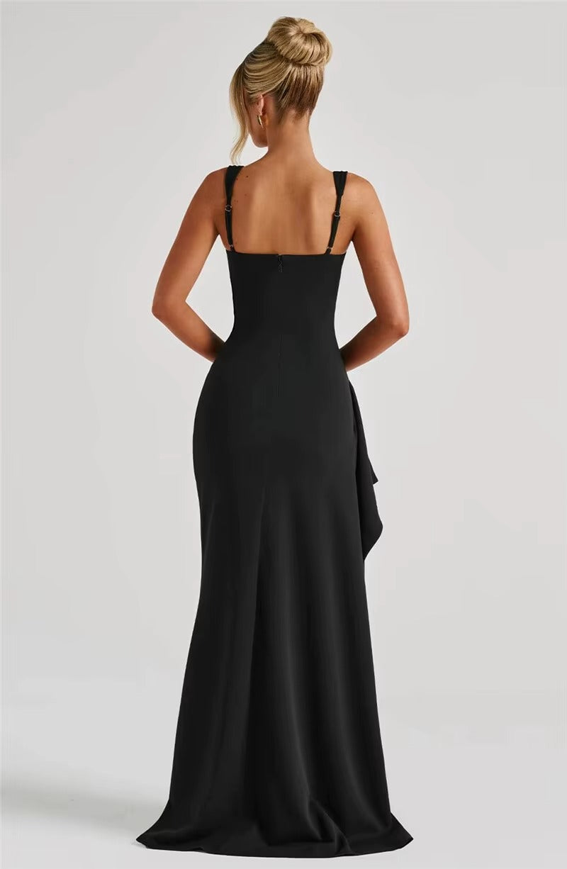 Paris Black Backless Sexy Maxi Dress