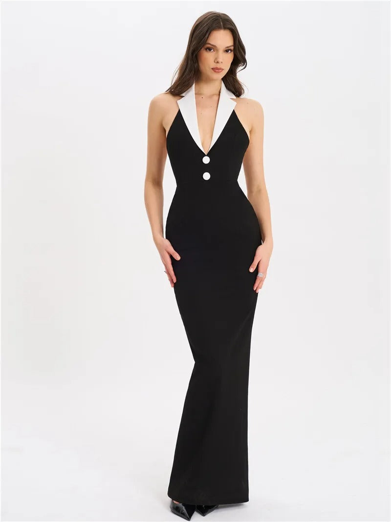 Lillian Halter Backless Sexy Maxi Dress