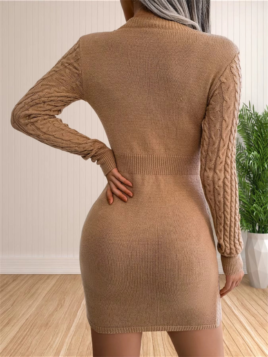 Sexy Backless Sweater Dress Outfit