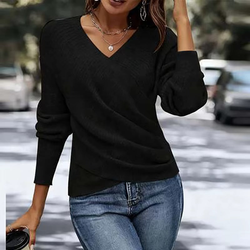 Chic Fall V-Neck Sweater Outfit for Women