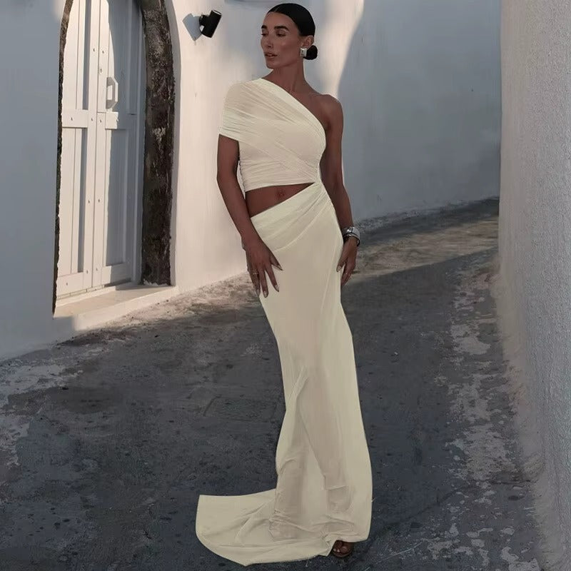 Alana Mesh Hollow Out Backless Sexy Maxi Dress