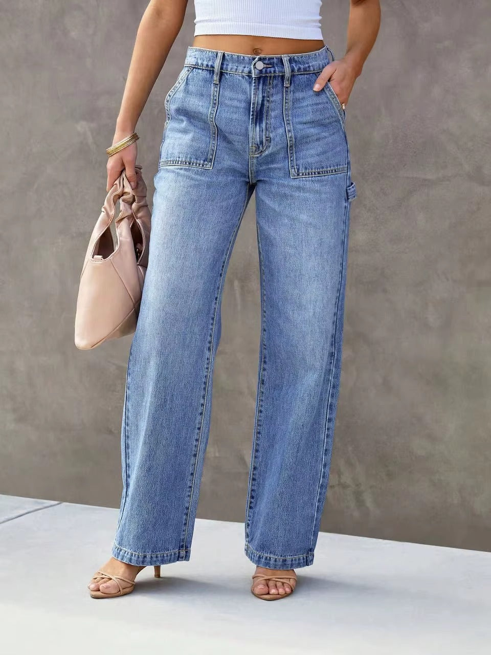 Women’s Light Blue Wide Leg Jeans