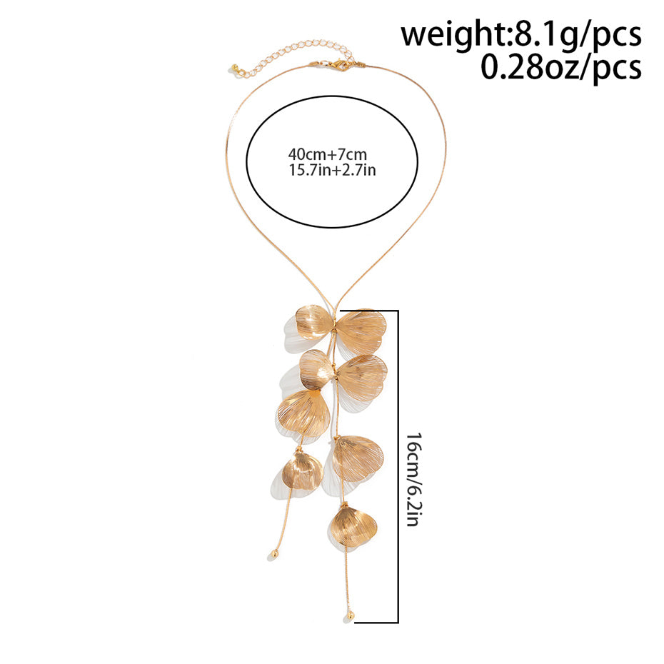 Ethel Kpop Flower Petal Pendant Choker Necklace