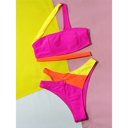 Anna Splicing Asymmetric One Shoulder Bikini