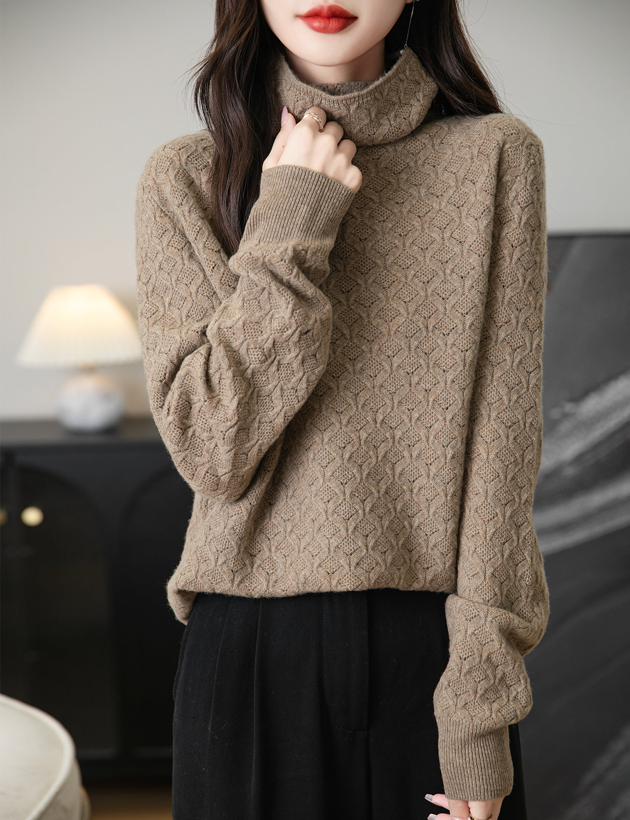 Phyllis Turtleneck Woman Knit Sweater