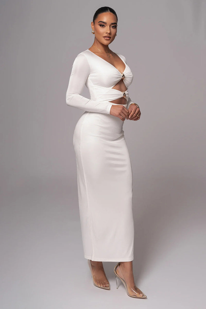 Alexandra Hollow Out Long Sleeve Sexy Maxi Dress