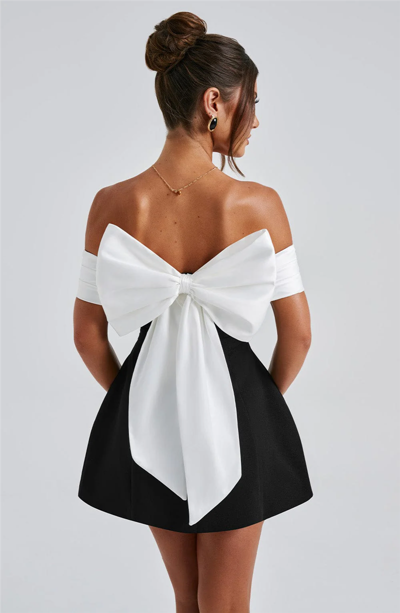 Lorraine Bow Backless Sexy Mini Dress