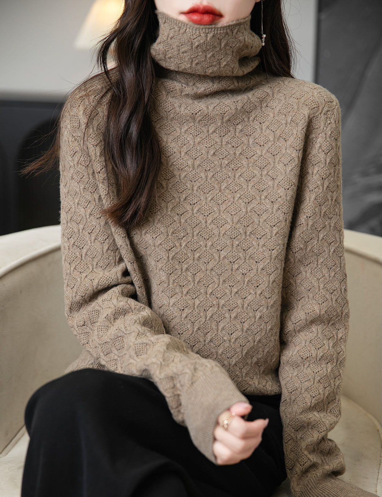 Phyllis Turtleneck Woman Knit Sweater