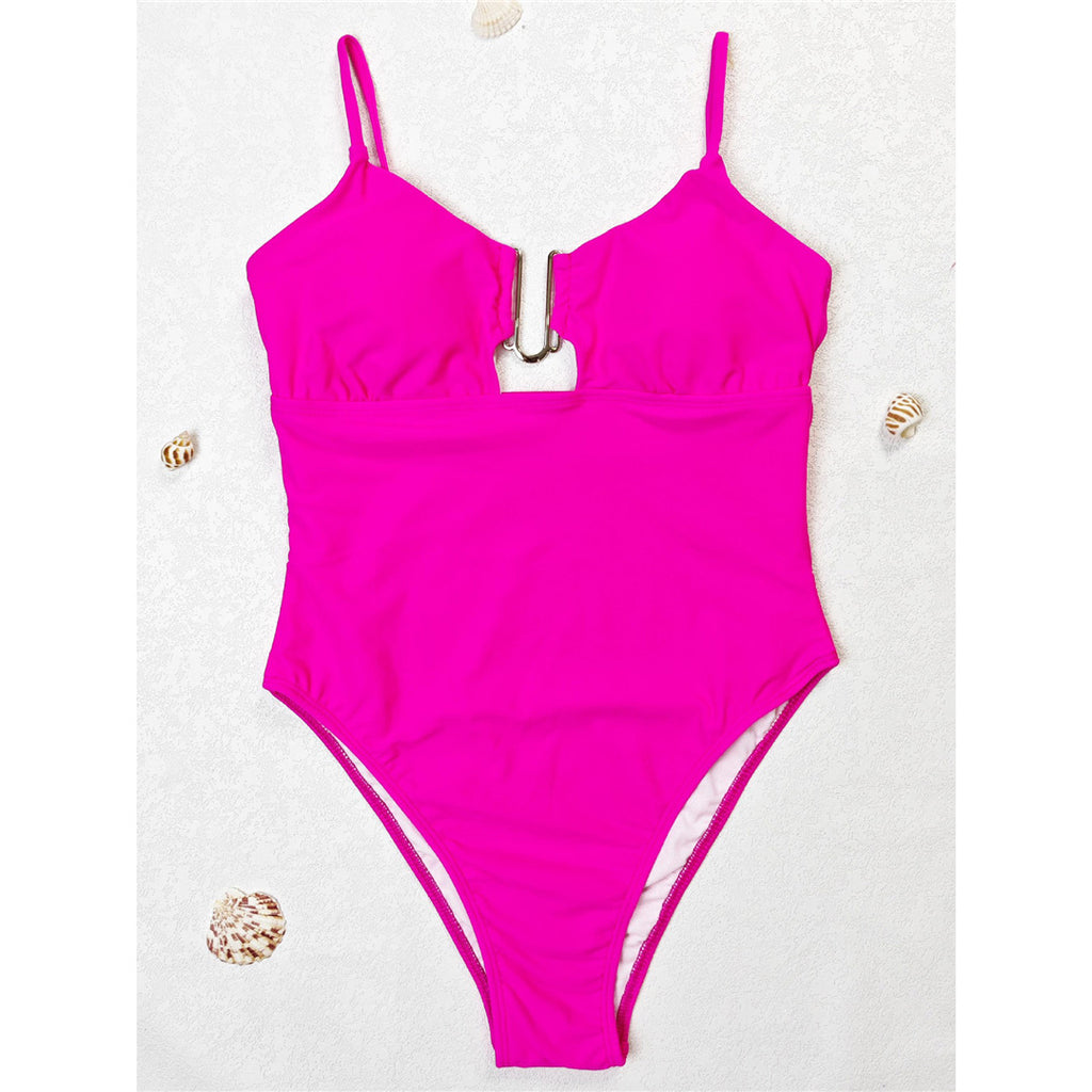 Gloria Cut Out Metal Ring Backless One Piece Swimsuit