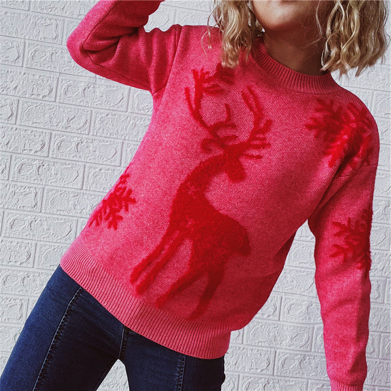 Melanie Christmas O-neck Knitted Women Sweater