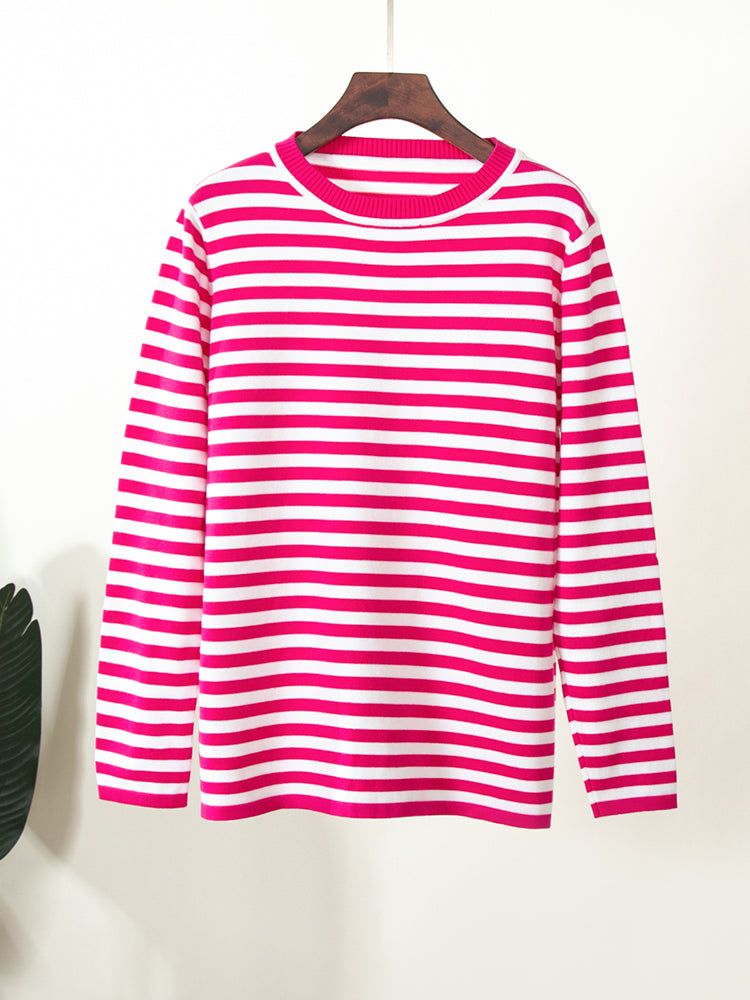 Rita Loose Casual Knitted Stripe Women Sweater