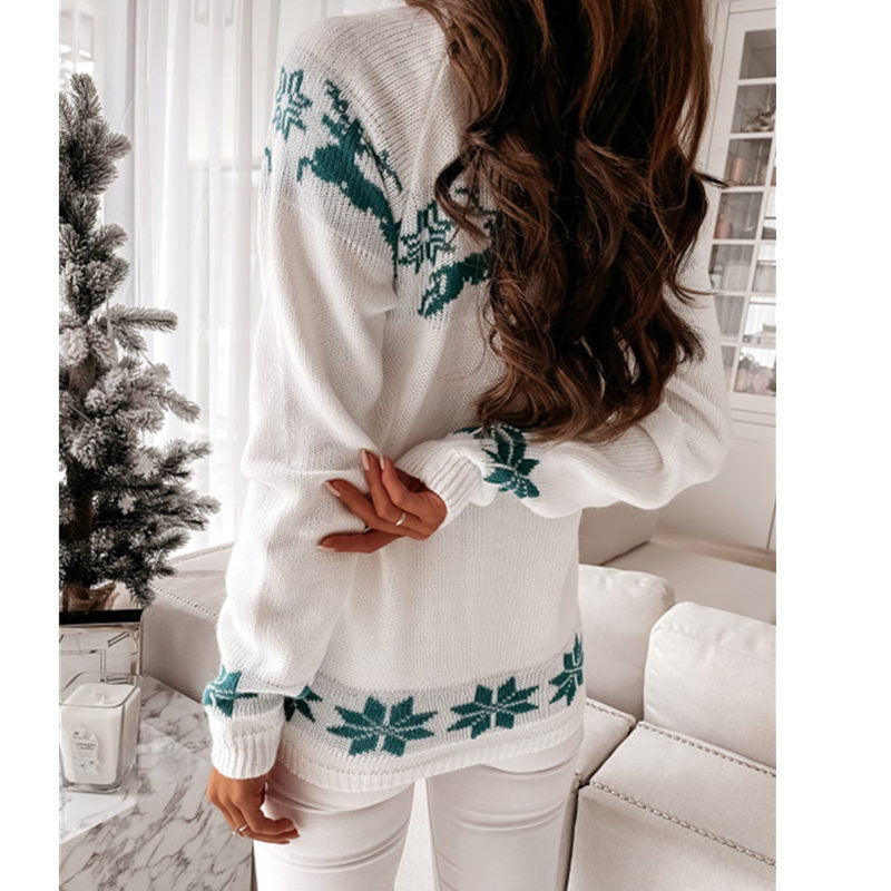 Priscilla Knitted O-neck Loose Women Sweater
